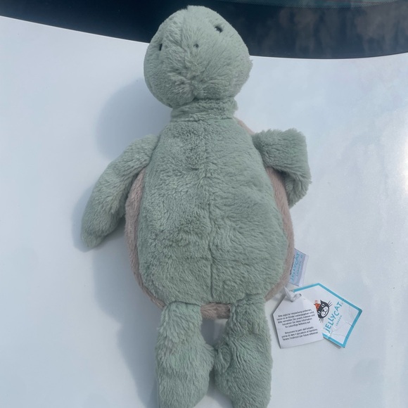 New Jellycat Original Bashful Turtle 11" Medium Authentic Tags Green Tan - Picture 1 of 3